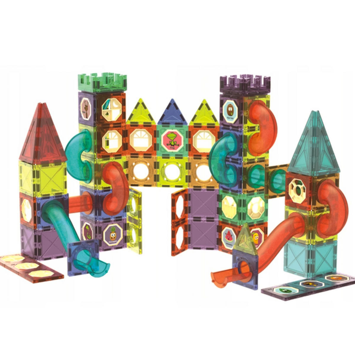 MAGNETISCHE BAUSTEINE 150 Teile - Dunkelgelb/Multicolor, Kunststoff (5/5cm) - KRUMAD