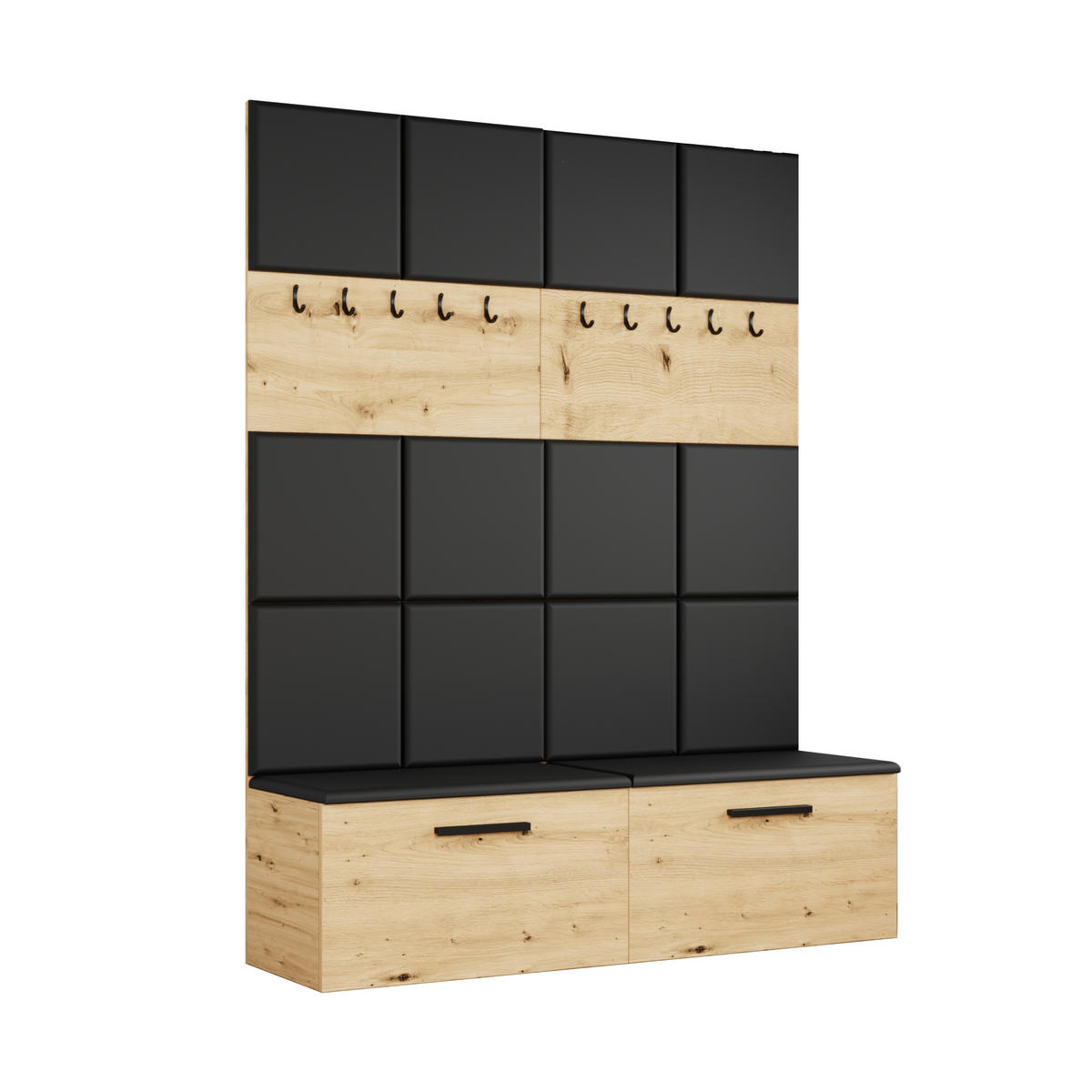 GARDEROBENSCHRANK Rosanno I Eiche Artisan 80,6/204/40 cm – Modern, mit Kleiderhaken - Hellbraun, Holzwerkstoff/Kunststoff (80.6/204/40cm) - AX Living