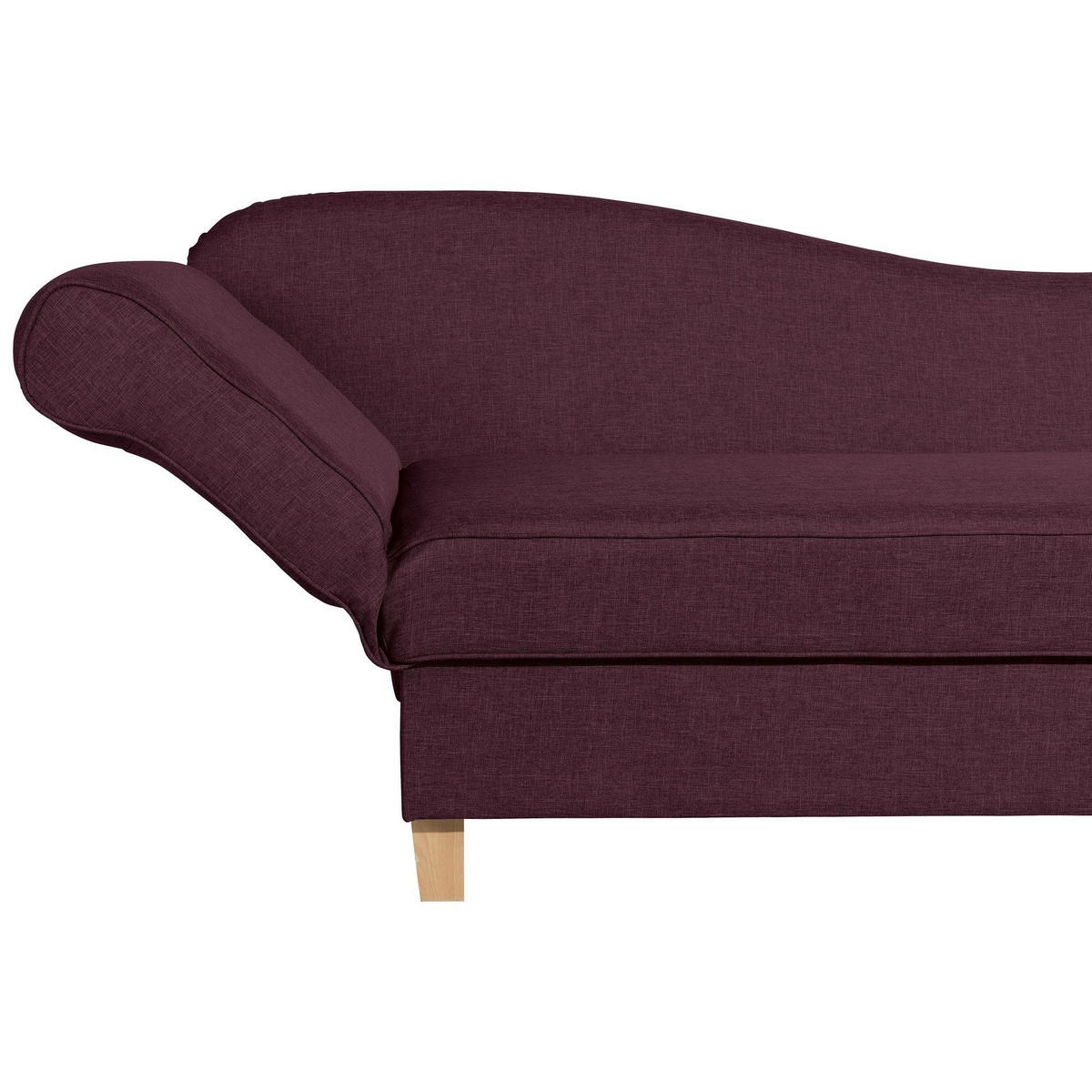 RECAMIERE mit Armteil links klappbar Katia Bezug Flachgewebe Buche natur / burgund - Rot, Kunststoff (190/82/88cm) - 58aufmkessel