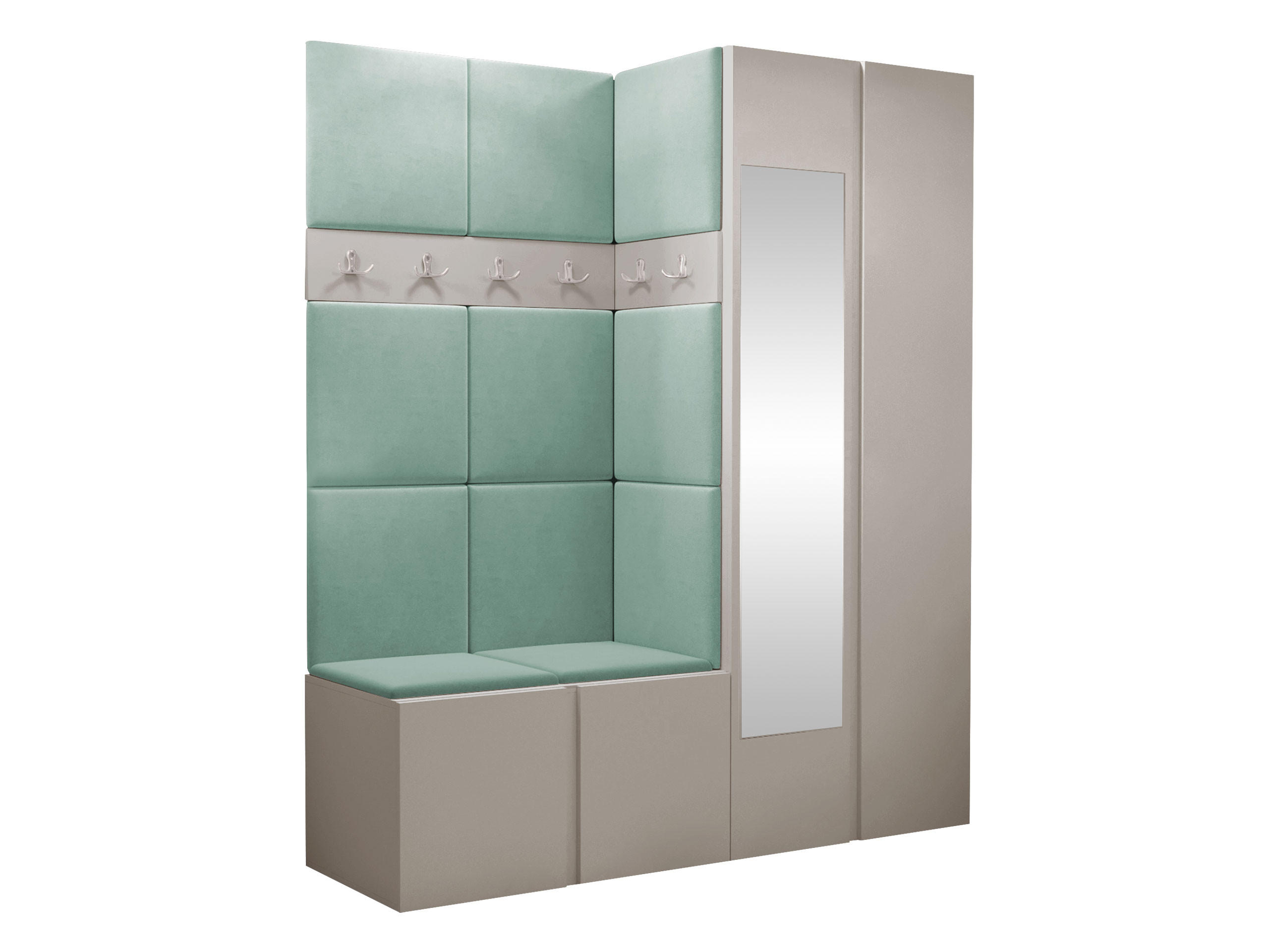 GARDEROBEN-SET Orion XII - Kaschmir/Mintgrün, Holzwerkstoff/Kunststoff (158/186/46cm) - MIRJAN24
