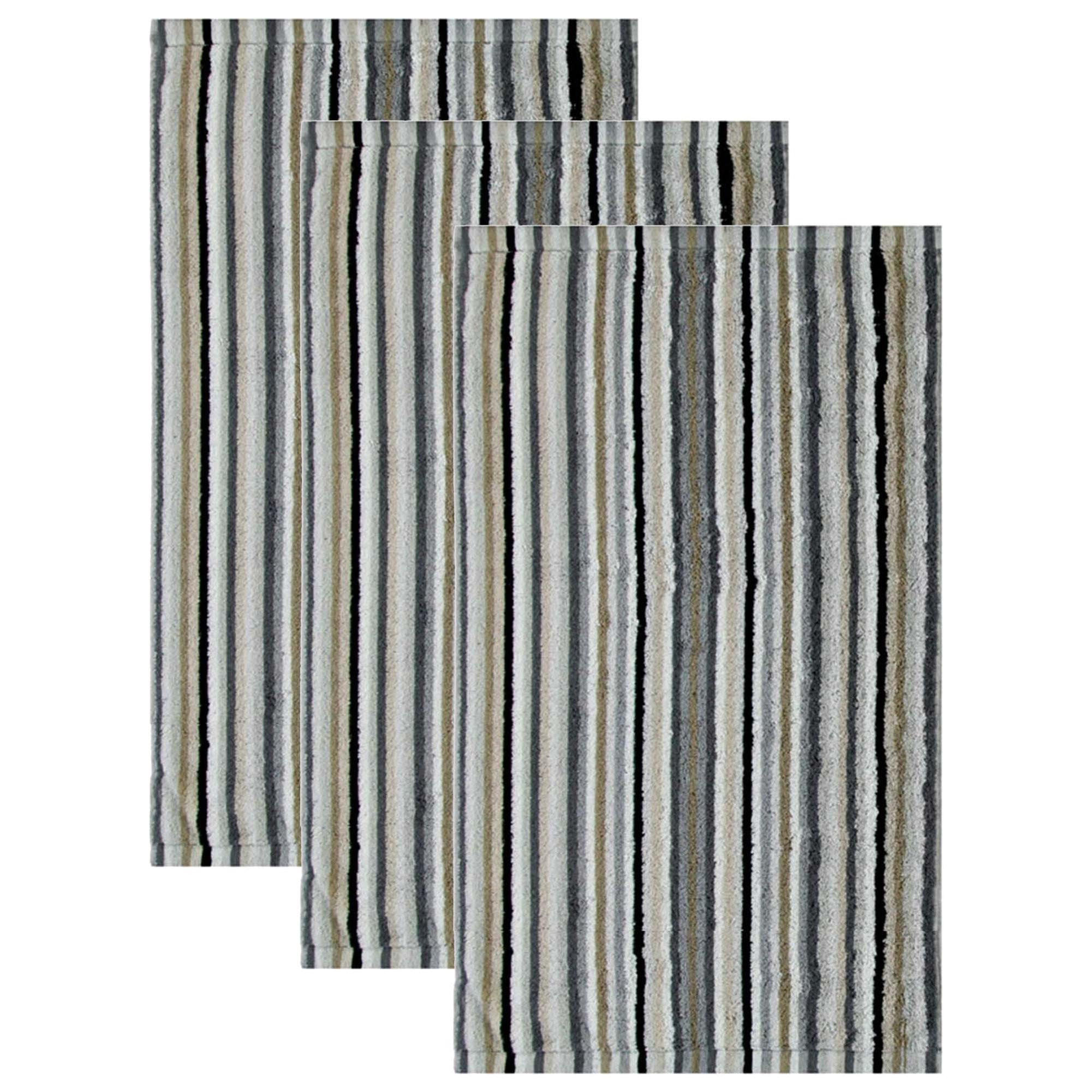 GÄSTETUCH Unisex Life Style Stripes Beige 3er Pack Baumwolle - Multicolor, Textil (50/30cm) - Cawoe
