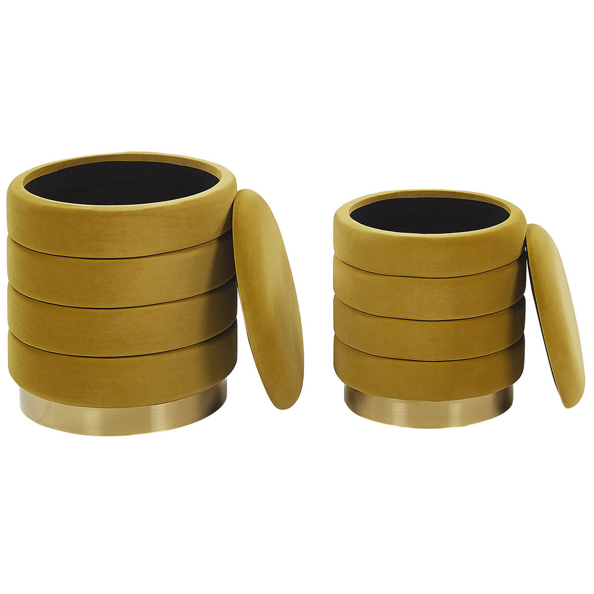 POUF Garland 40-33/40-33/44-38 cm - Gelb, Textil (40/38/40cm) - Beliani