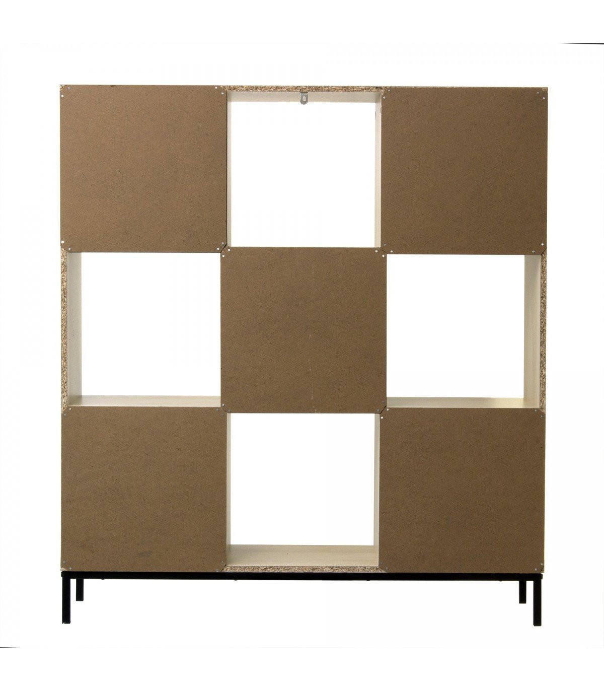 REGAL mit 9 Fächern und Metallfüßen - Apfelbaumfarben, Holzwerkstoff (29.8/103.3/93.5cm) - Calicosy