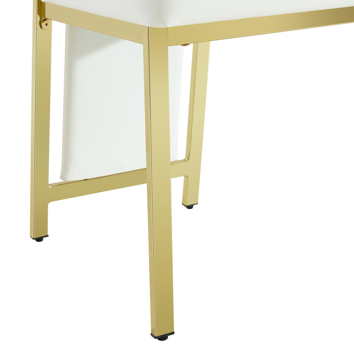 ESSZIMMERSTUHL 4er-Set mit hoher Rückenlehne 109 cm PU-Leder Weiß Gold - Weiß, Metall (42.7/109/44.1cm) - Meubliv