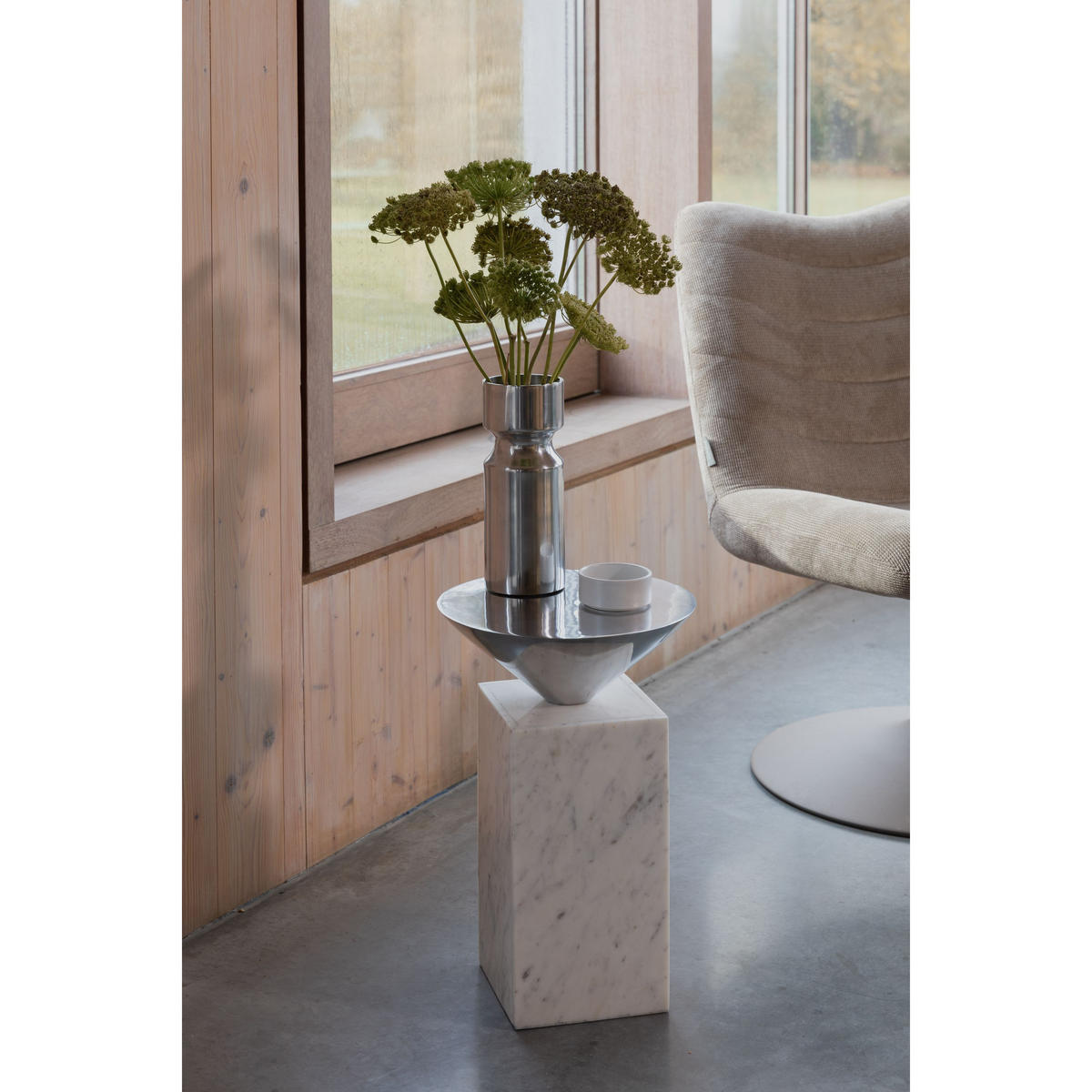 BEISTELLTISCH Pride Rund 30 cm Weiß - Weiß, Stein (30/30/46cm) - Zuiver