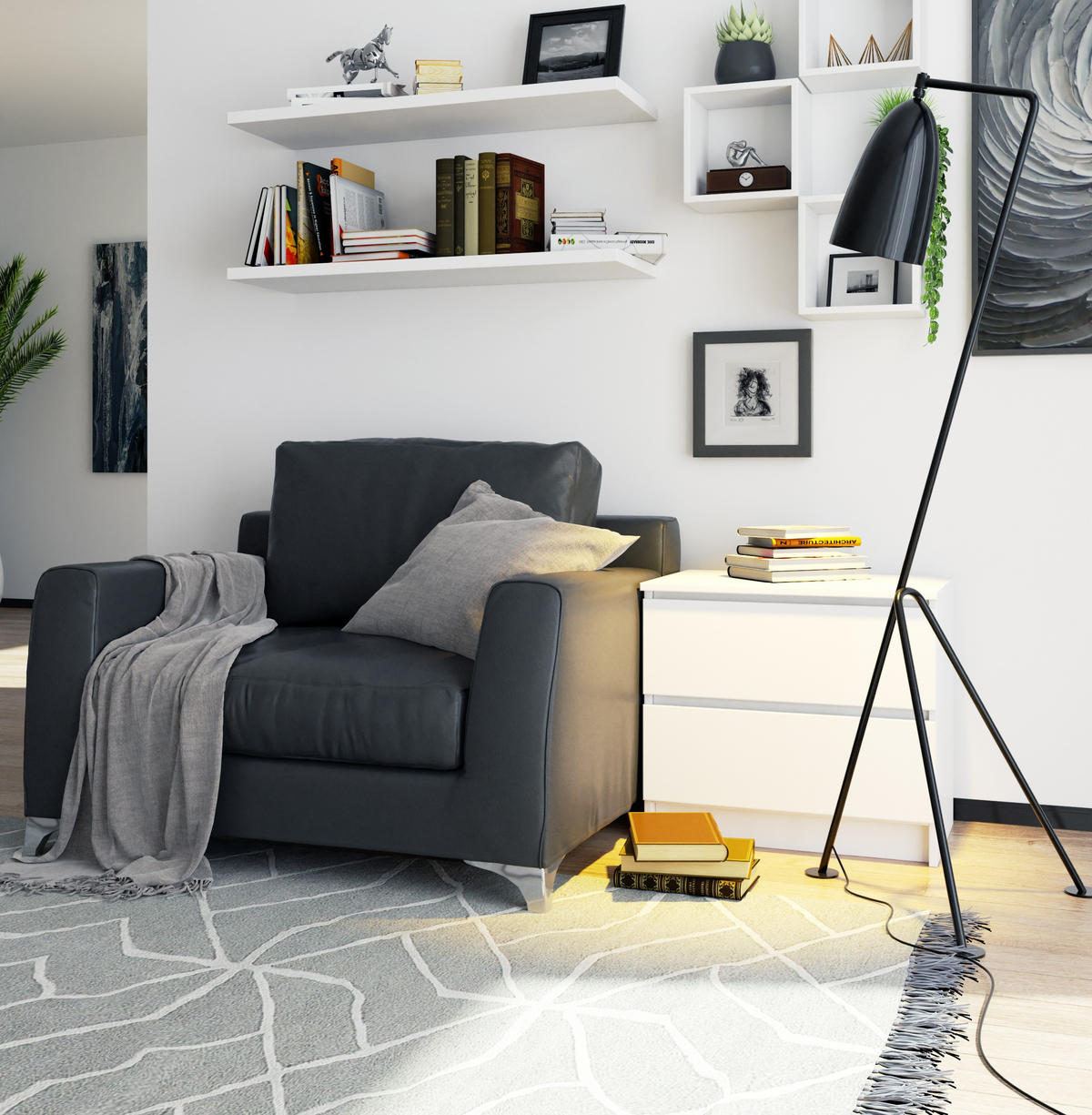 KOMMODE Weiß 55/60/40 - Weiß, Holzwerkstoff (60/55/40cm) - RAUMHIRSCH FURNITURE