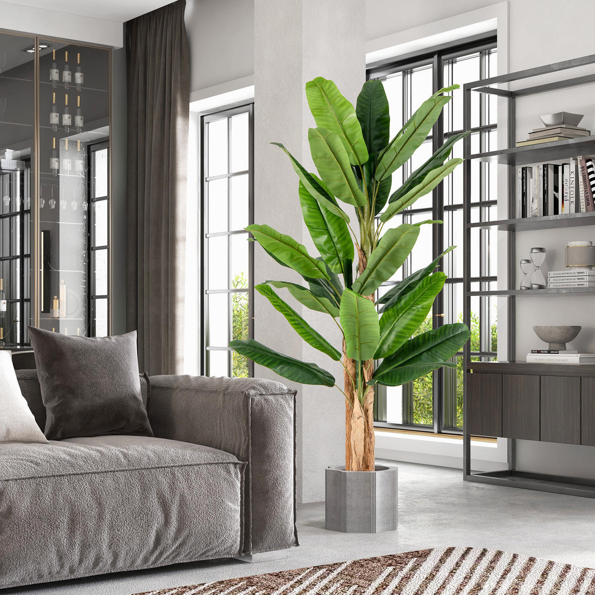 BANANENBAUM Grün - Grün, Kunststoff (195cm) - COSTWAY