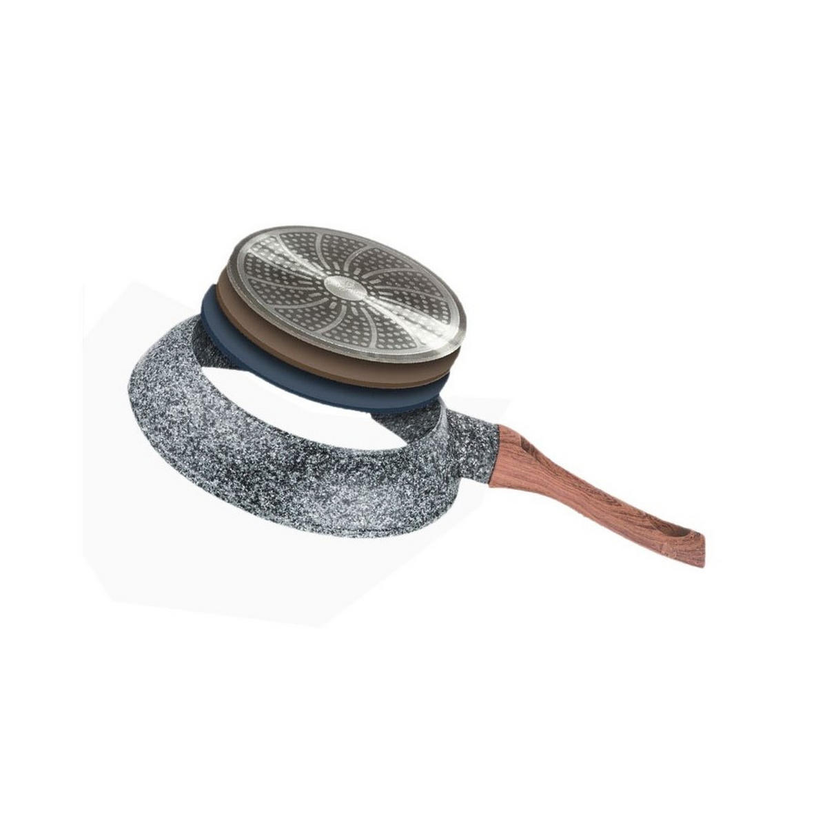 WOK Grau 24/24/7 cm KH1583 - Grau, Glas (24cm) - Kinghoff 