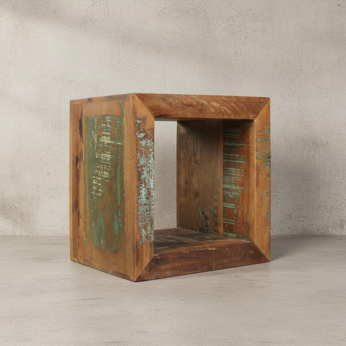 BEISTELLTISCH – Quadratisch Mango Massivholz 45x45x35 cm Shabby Chic - Braun, Holz (35/45/45cm) - KADIMA DESIGN