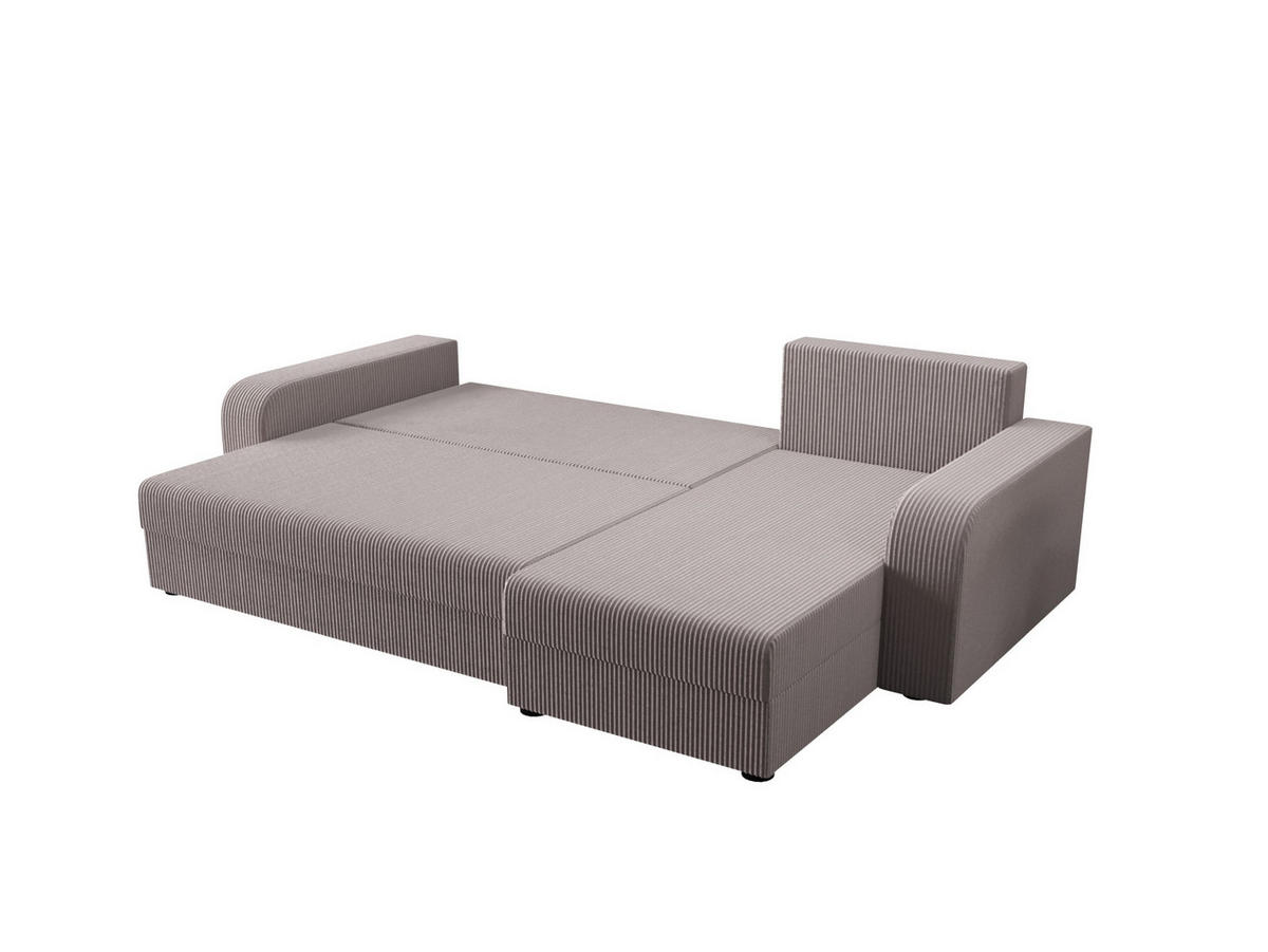 ECKSOFA HEWLET L BIS Zoom 19 Rechts mit Schlaffunktion - Grau, Textil (240/140cm) - Bedante
