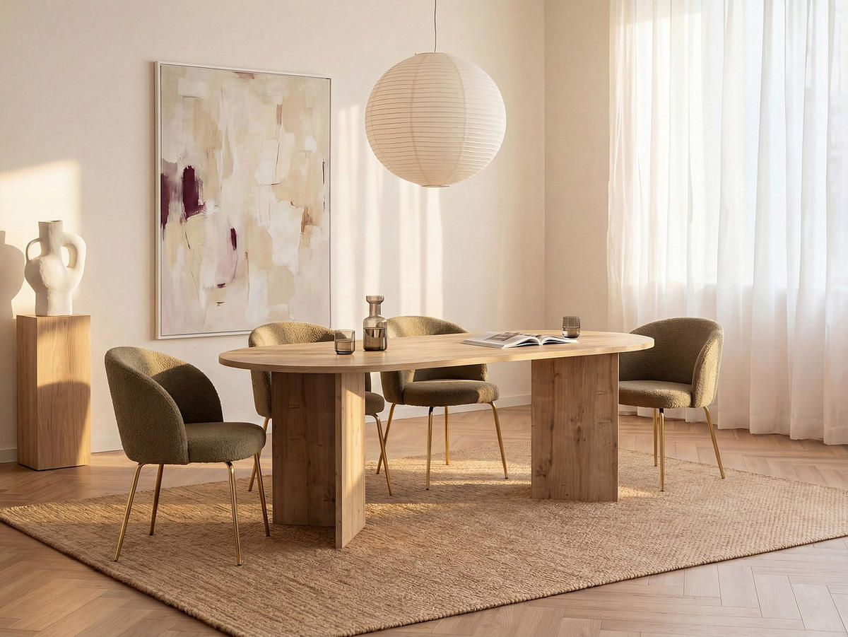 ESSTISCH 8 Personen - Holzfarben hell - TOPANIA - Naturfarben, Holz (90/200/74.7cm) - Vente-Unique