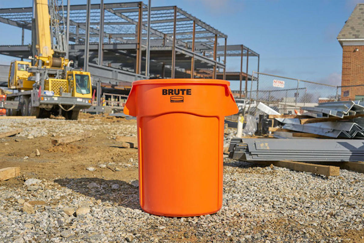MÜLLEIMER Mit Belüftungskanälen 166,5 Liter Kunststoff Orange - Orange, Metall (71.7/79.6/61.2cm) - PROREGAL