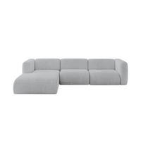 ECKSOFA Ottomane Links MIRA-L2 318x179x89 Grau Cord - Blaugrau/Schwarz, Holzwerkstoff/Kunststoff (318/179cm) - ALTDECOR