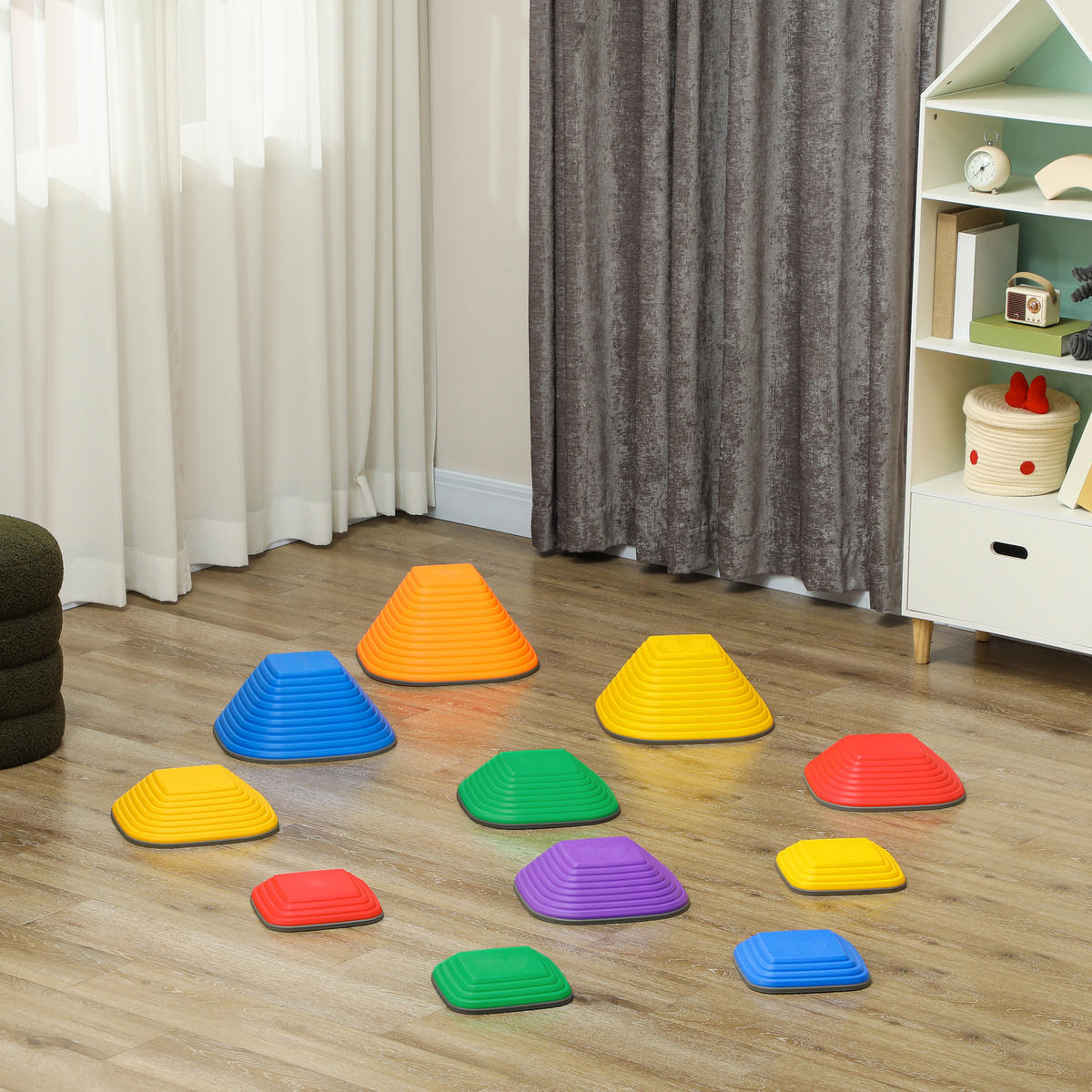 BALANCE-TRITTSTEINE DE-10179 11 Teile, rutschfest Bunt - Multicolor, Kunststoff (37/19/37cm) - ComfortXL