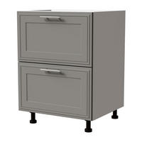 SCHUBLADENUNTERSCHRANK Salo D2/60 Weiß / Dust Grey Matt 60 / 50 / 82cm - REJS Vollauszug - Weiß/Grau, Holz/Holzwerkstoff (60/82/50cm) - Feldmann-Wohnen