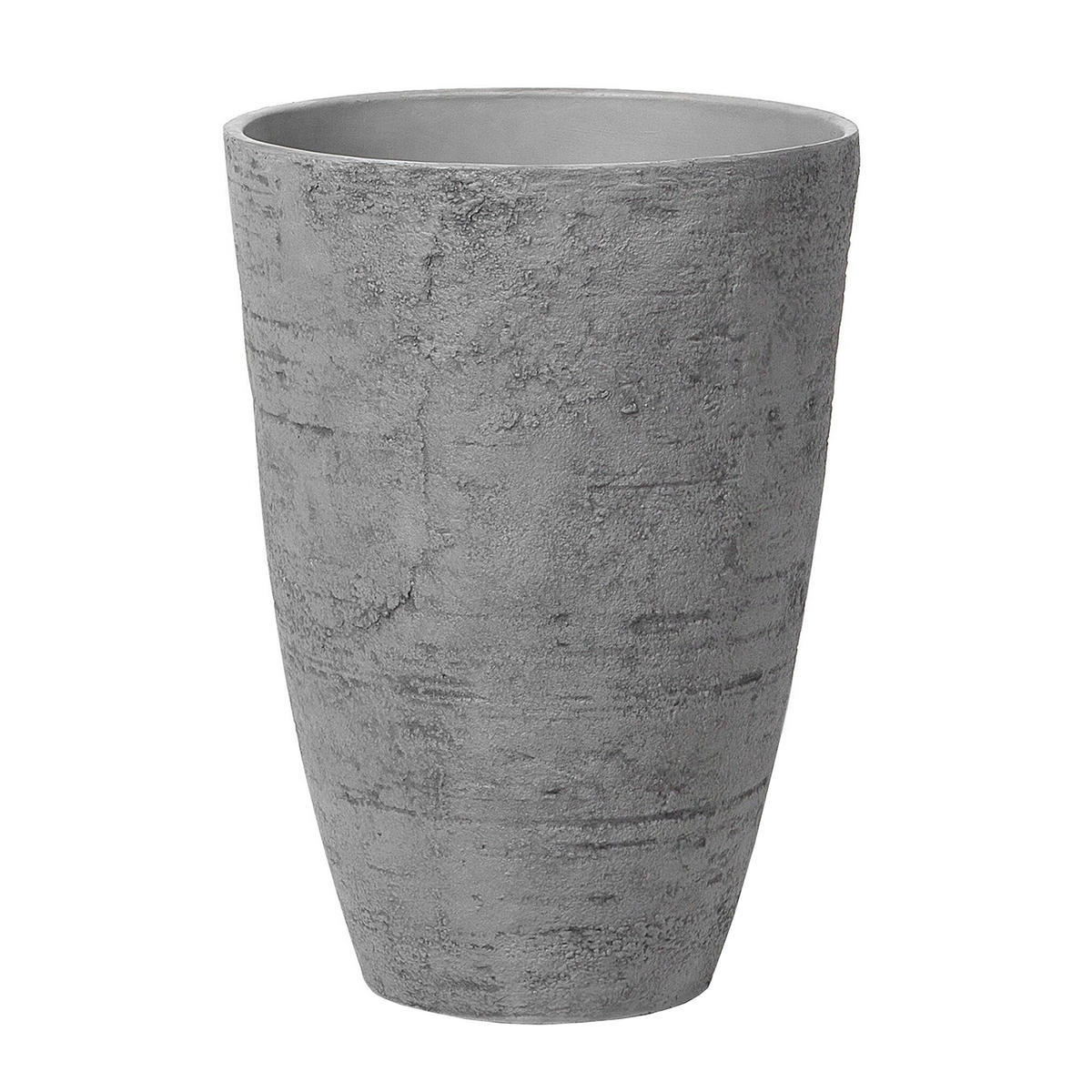 BLUMENTOPF 2er-Set grau rund 43/43/60 cm Camia - Grau, Stein (60cm) - Beliani