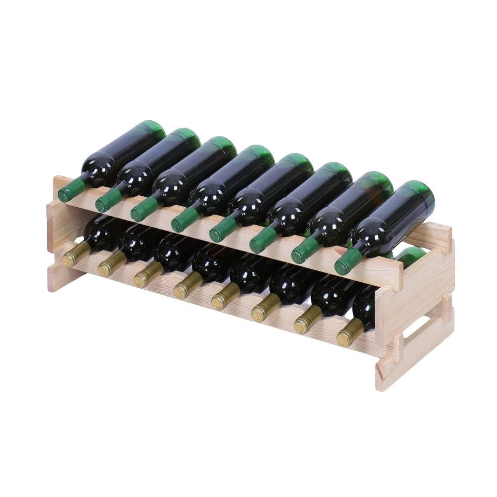 WEINREGAL VINOTECA FLEX PRO HxBxT 23x84x28cm 16 Flaschen auf 2 Ebenen Natur unbehandelt - Naturfarben, Holz (84/23/28cm) - PROREGAL