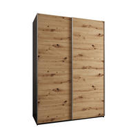 SCHWEBETÜRENSCHRANK 245,5/170/64 2-türig - Silberfarben/Schwarz, Holz/Metall (170/245/64cm) - Abiks Möbel