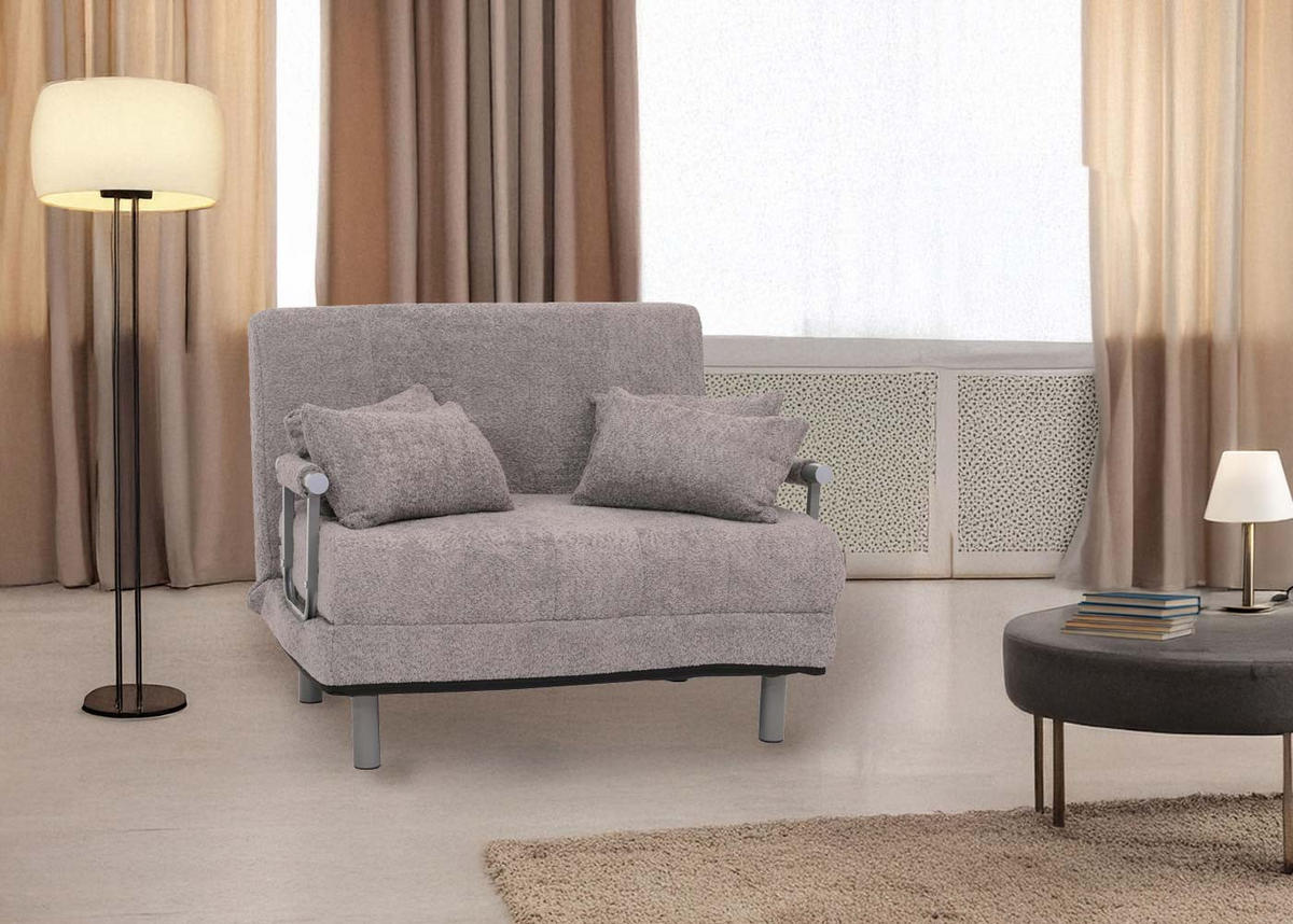 SCHLAFSESSEL Anthrazit - Anthrazit, Textil (105/80/190cm) - MCW