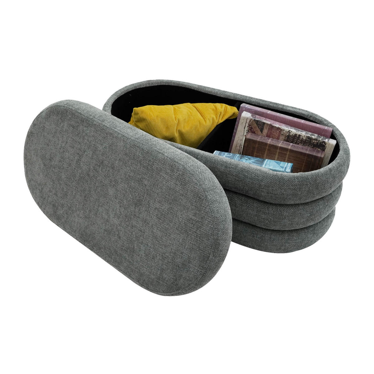 FUSSHOCKER Grau 38/76/38 cm - Grau, Textil (38/38/76cm) - Mobili Rebecca