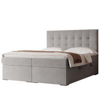BOXBETT IMPERIAL 180/200 cm, in Grau, mit Matratze und Topper - Grau, Holzwerkstoff/Textil (180/200cm) - Idohome