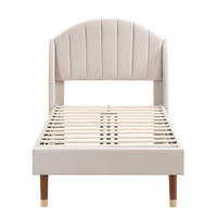 POLSTERBETT 90x200cm Beige Mit Lattenrost und Kopfteil - Beige, Textil - Raelunyi