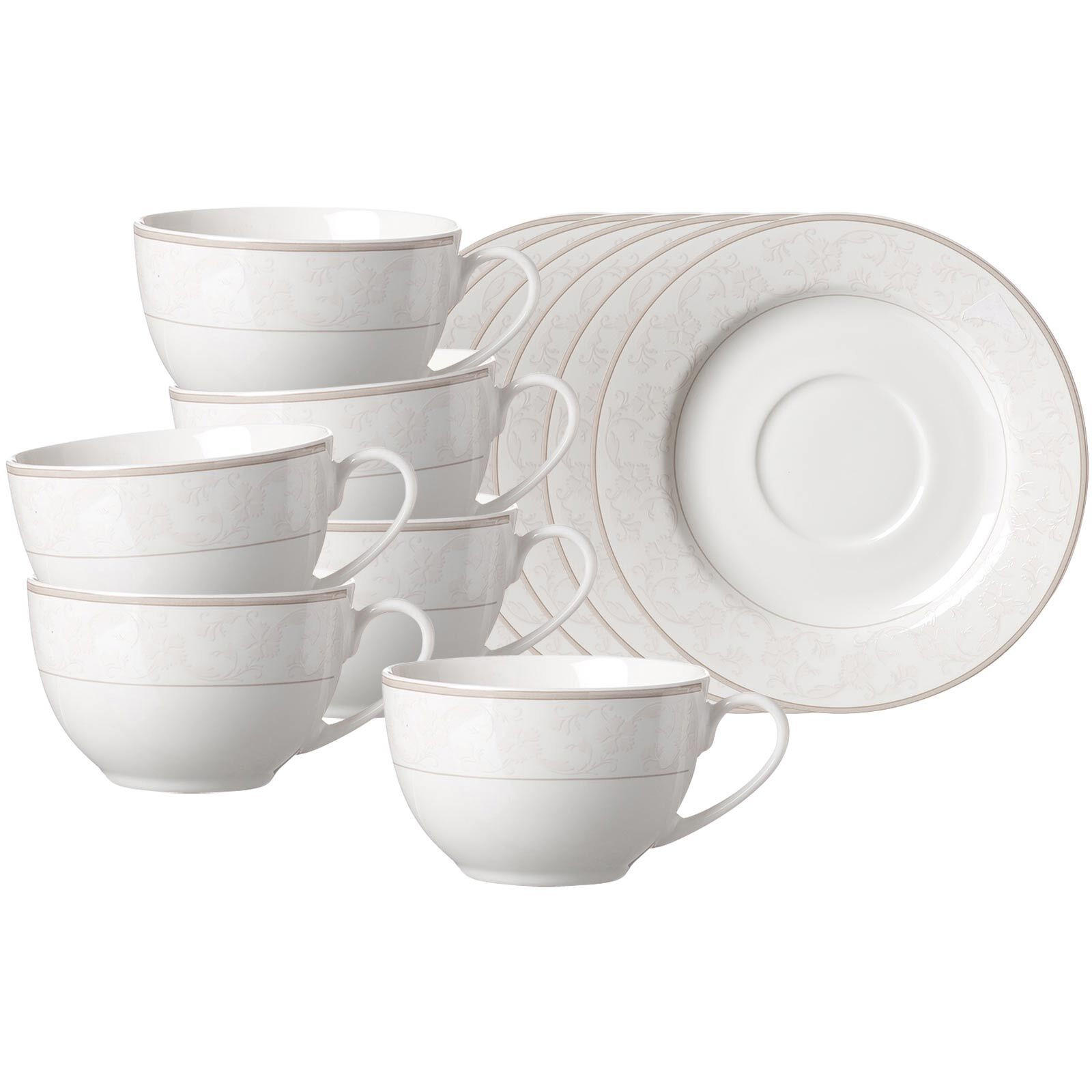 KAFFEETASSEN MIT UNTERTASSEN Isabella beige 250 ml 6er Set - Beige, Keramik (15.5/8/15.5cm) - Ritzenhoff Breker