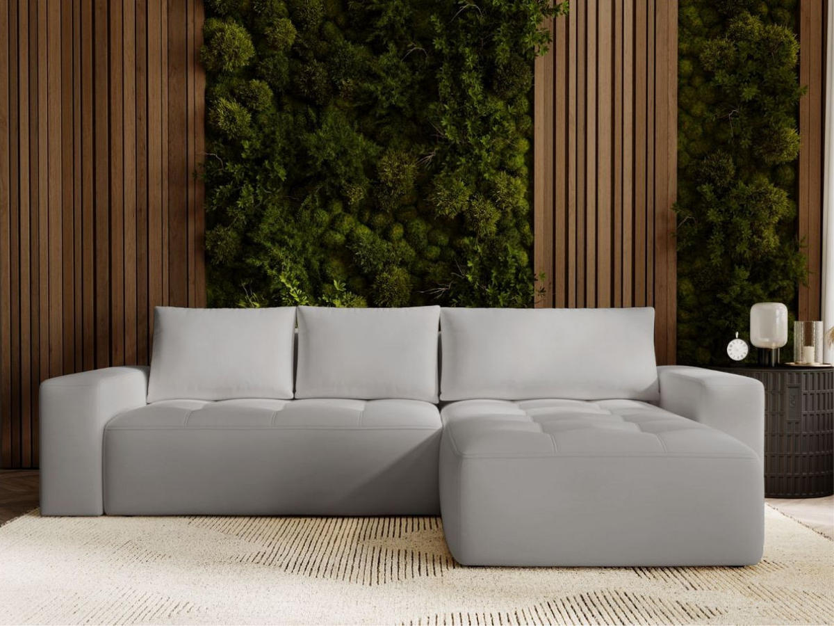 ECKSOFA Portland Hellgrau Rechts - Hellgrau, Holz/Kunststoff (250/165cm) - Graingold
