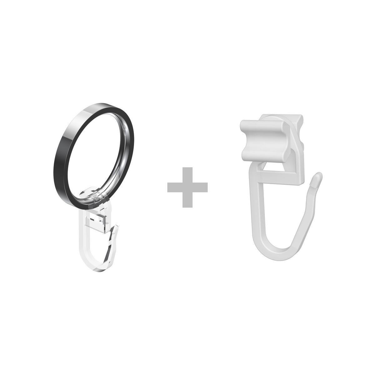 GARDINENSTANGE RUNDROHR-INNENLAUF Platon Luino 260 cm (geteilt in 2 x 130 cm), 2-läufig, 20 mm Ø Chrom - Chromfarben, Metall (260cm) - INTERDECO