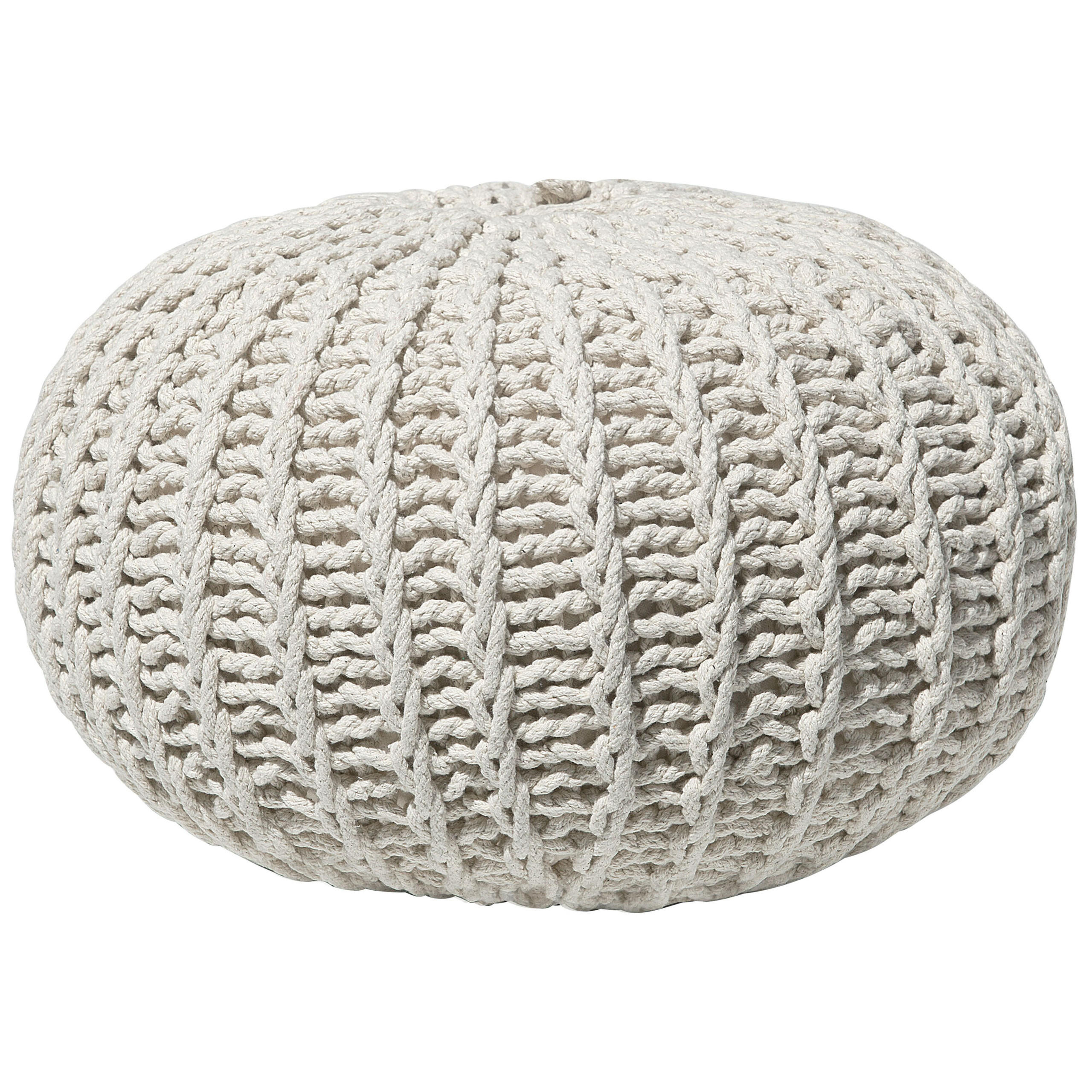 POUF Conrad 50/50/35 cm - Beige, Naturmaterialen/Textil (50/35/50cm) - Beliani