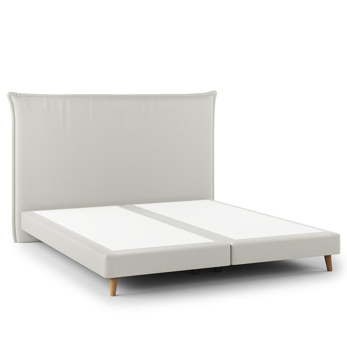 BOXSPRINGBETT - Klassisch - Platinfarben, Holz (180/200cm) - home24