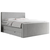 BOXSPRINGBETT KING DOREN 140/200 Hellgrau Struktur - H3 - Hellgrau, Holz/Textil (140/200cm) - MKS