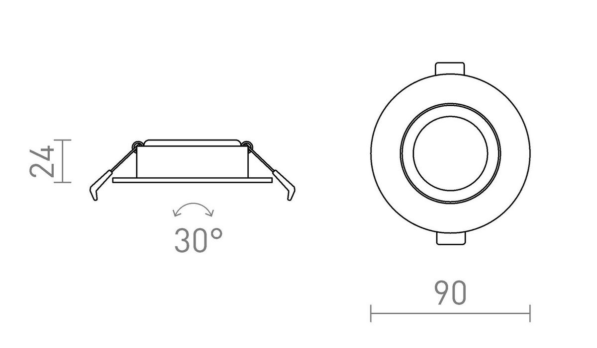 EINBAULEUCHTE NEFRIT DIMM Weiß 6 W - Weiß, Metall (9/9/12cm) - Rendl