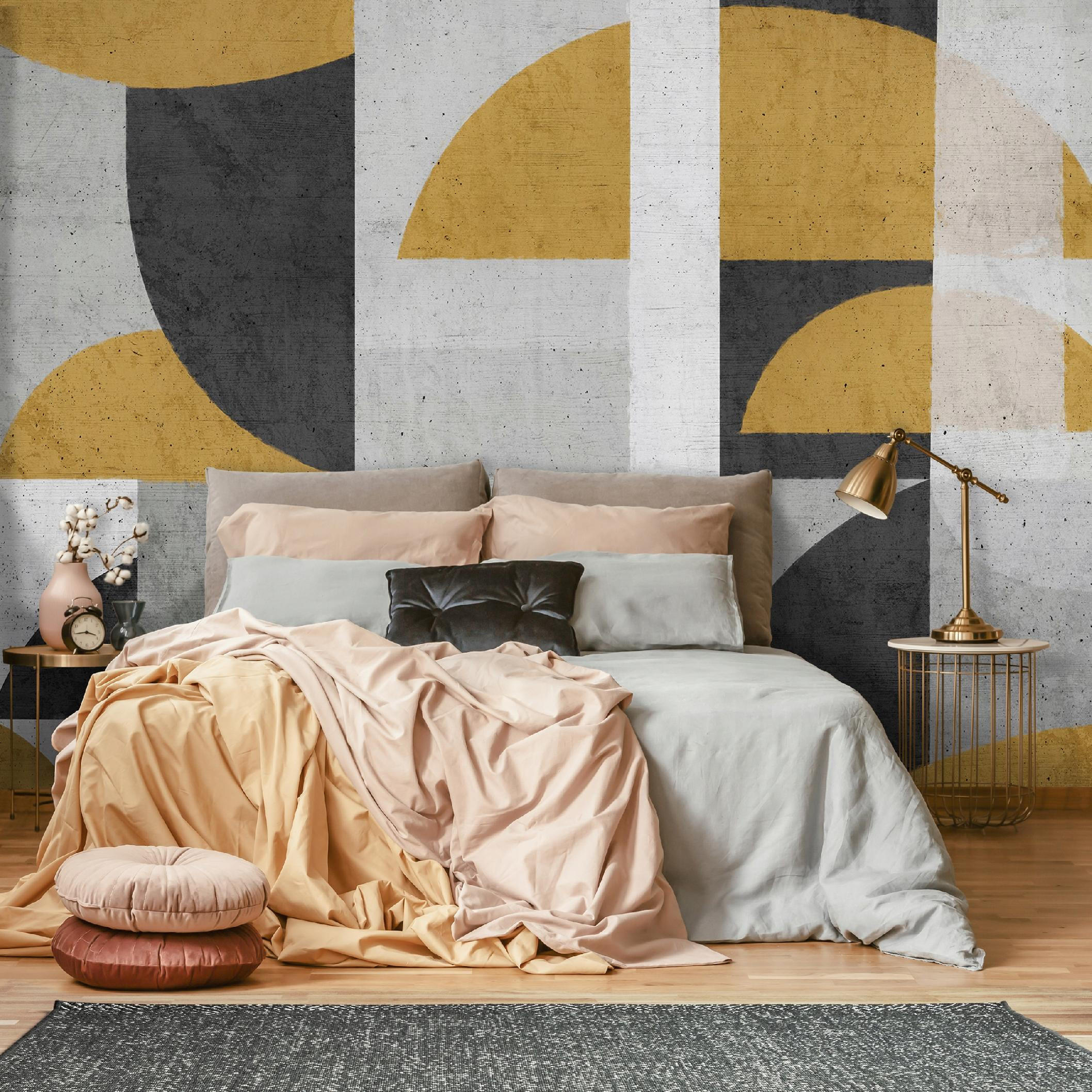 FOTOTAPETE Art Deco Abstrakt Grau 254x184 cm - Multicolor, Textil (254/184cm) - Wallarena