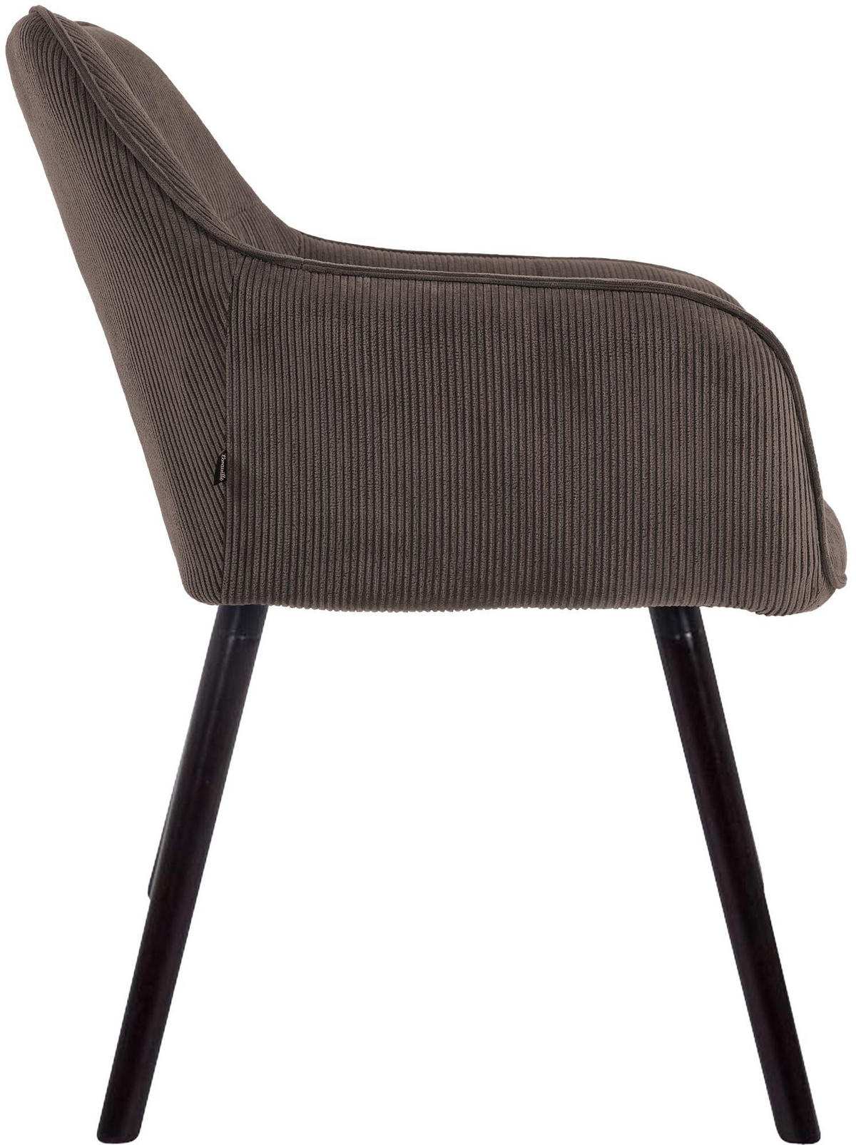 ESSZIMMERSTUHL Dunor Cord Braun Schwarz Wohnzimmerstuhl - Braun, Textil (65/82/64cm) - DELUKE