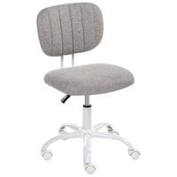 SCHREIBTISCHSTUHL Stoff Hellgrau Bubbly - Hellgrau, Textil (52/78/52cm) - Beliani