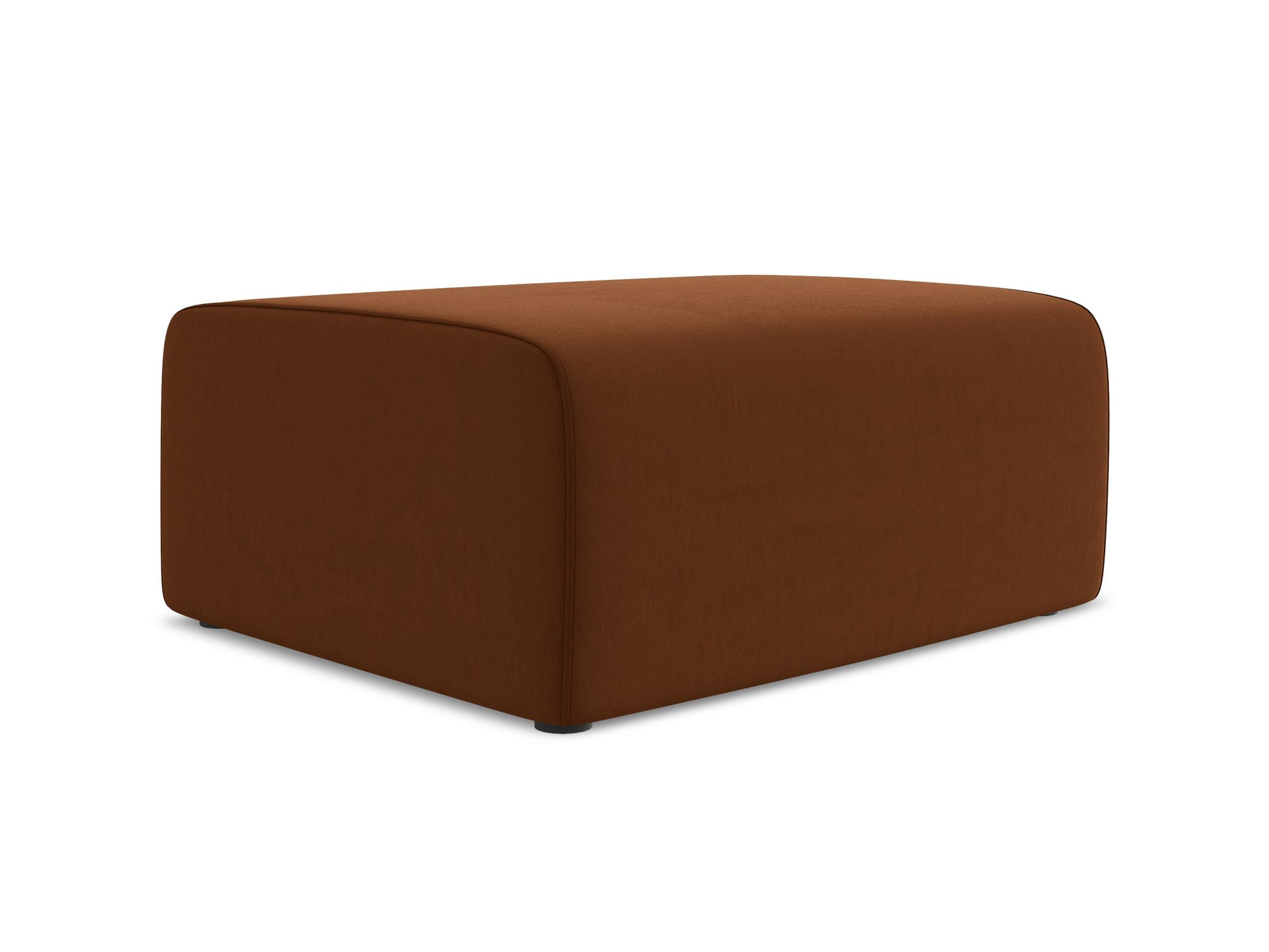 POUF Samt Stoff Orange - Rot/Terra cotta, Kunststoff/Textil (90/80/60cm) - Makamii