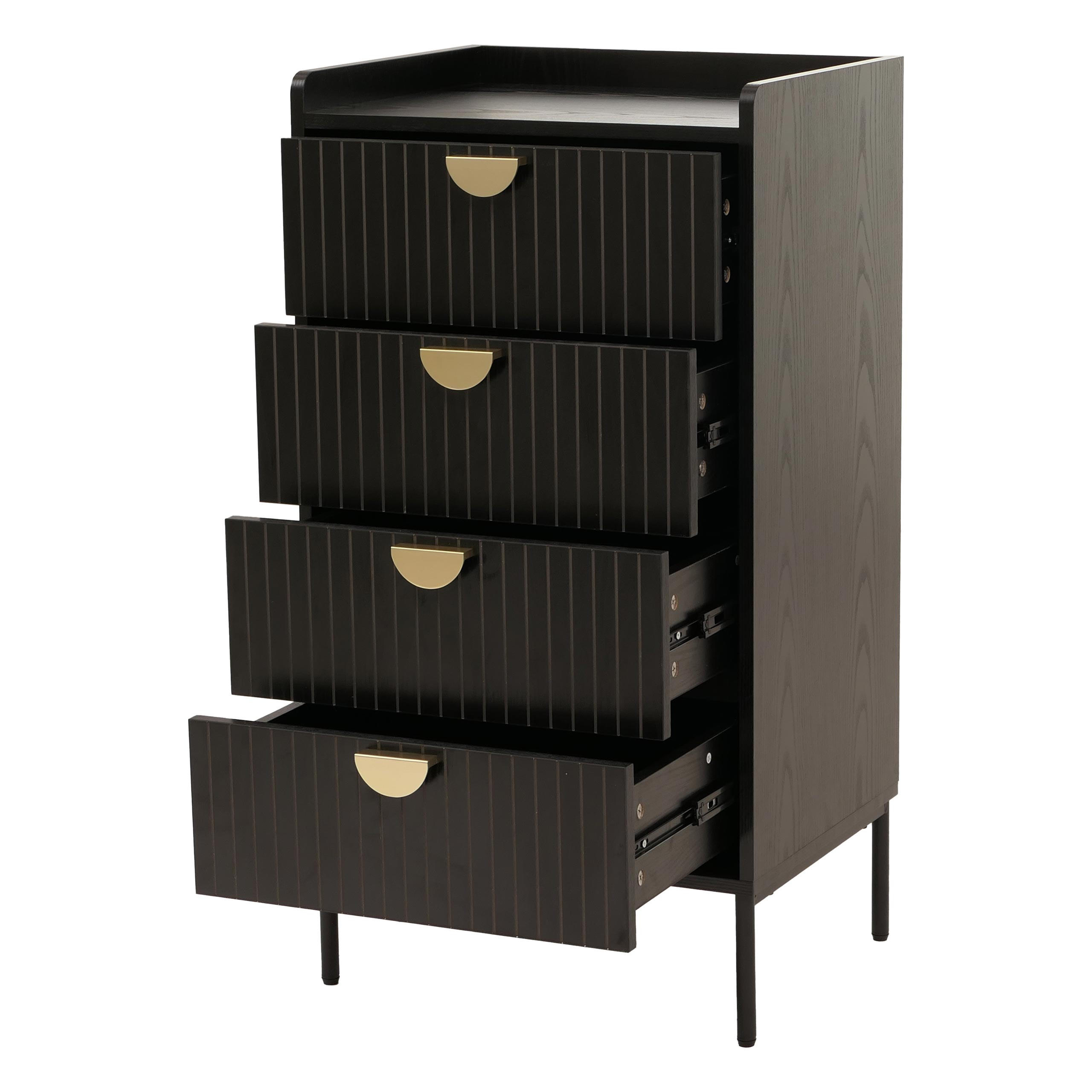 KOMODA Černá - černá, dřevo (50/95/42cm) - MCW