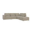 ECKSOFA modularer Leox Beige Samt-Stoff - Beige/Schwarz, Kunststoff/Textil (305/281cm) - S-Style Möbel