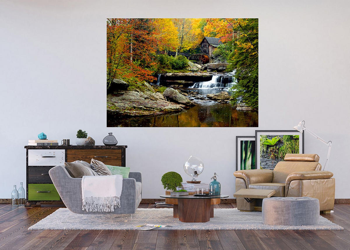 FOTOTAPETE bewaldete Landschaft 127 x 180 cm - Multicolor, Papier (127/180cm) - Sanders & Sanders
