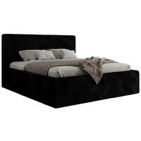 POLSTERBETT TILIANO CLASSIC 160/200 - Schwarz Cord - Pocket-Matratze - Schwarz, Textil (160/200cm) - MKS