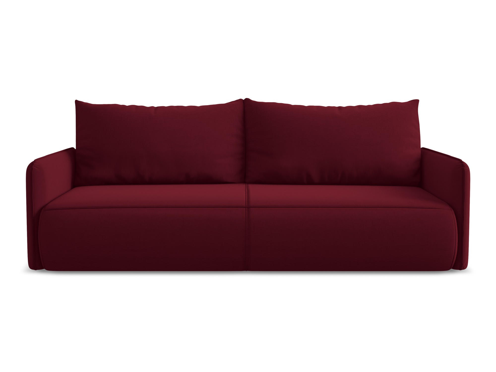 3-SITZER SOFA mit Schlaffunktion Samt Stoff Rot - Bordeaux/Rot, Kunststoff/Textil (216/86/105cm) - Makamii
