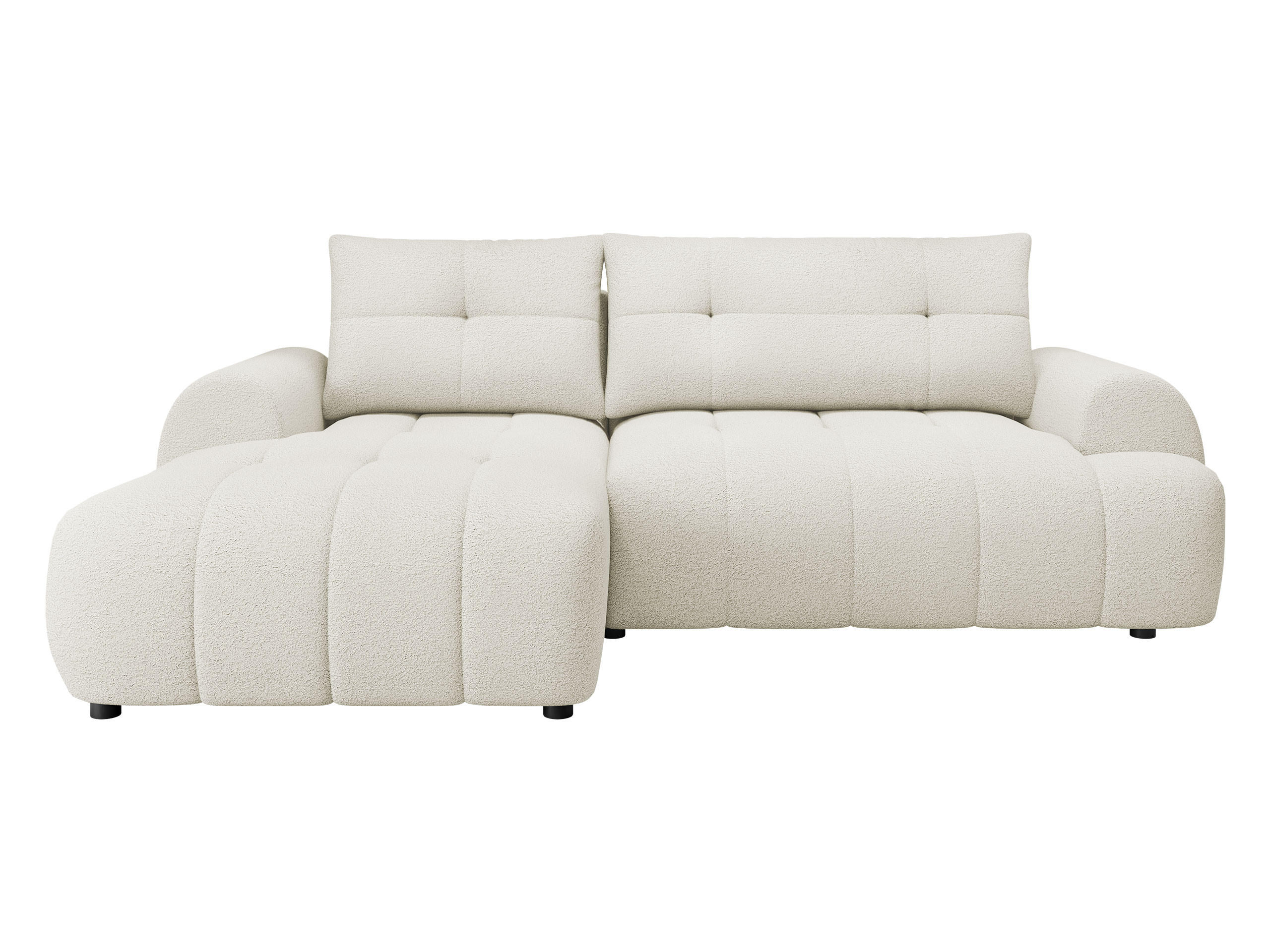 ECKSOFA Fiorano, Seite: Links - Schwarz/Naturfarben, Holz/Kunststoff (265/177cm) - MIRJAN24