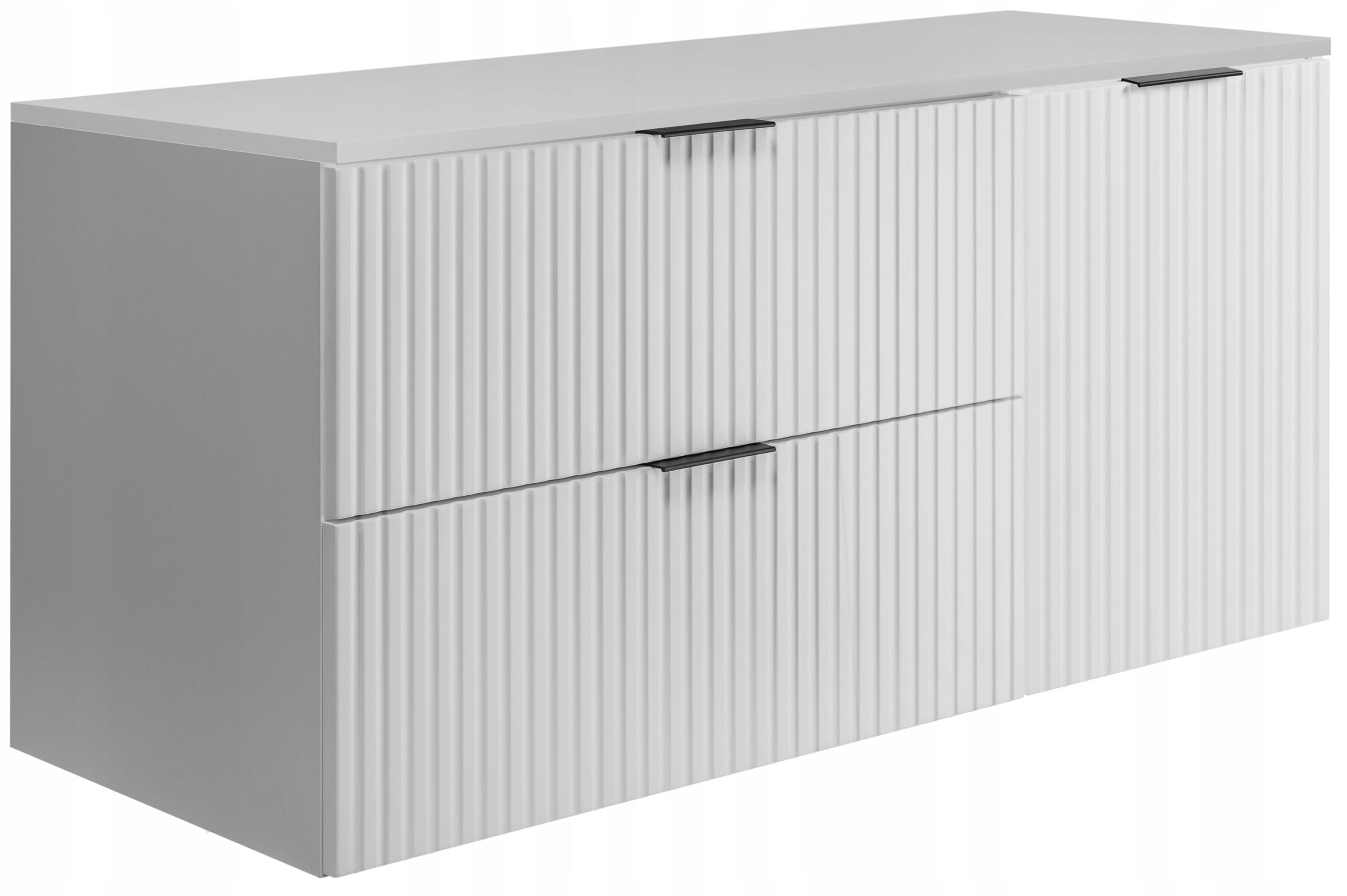 WASCHBECKUNTERSCHRANK FLOW + Platte Weiß matt 120/57/46 cm - Weiß, Holzwerkstoff (120/57/46cm) - Rodan