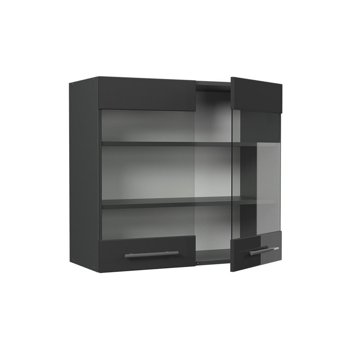 Schwarz Hochglanz/Anthrazit, Holzwerkstoff (80/72/34.1cm) - Vicco