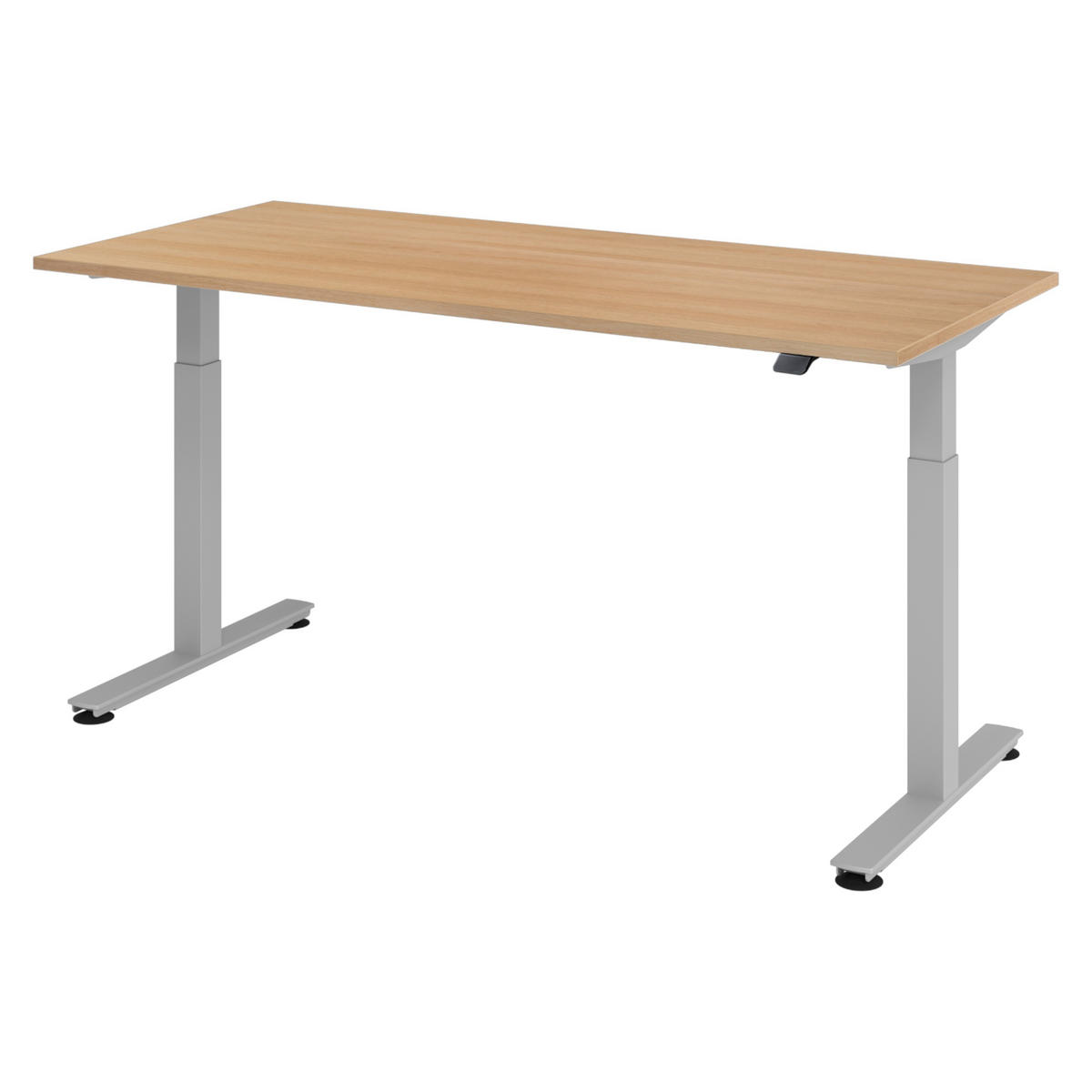 SCHREIBTISCH elektrisch XMST 80/180/74 cm in Eichefarben/Silberfarben - Eichefarben/Silberfarben, Holzwerkstoff (80/180/74cm) - bümö
