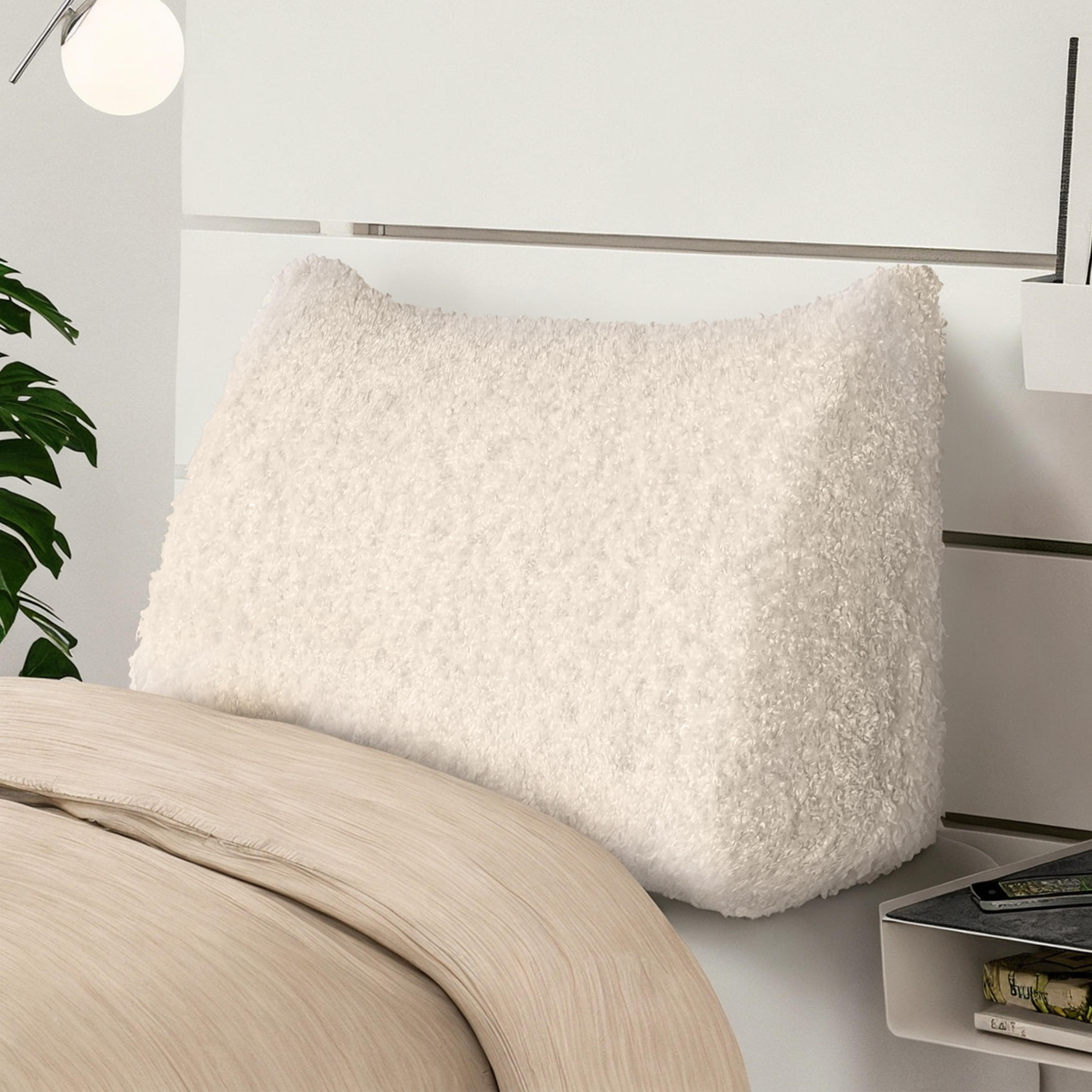 RÜCKENKISSEN Plüsch Weiß 60 cm - Weiß, Textil (50/60cm) - Vercart