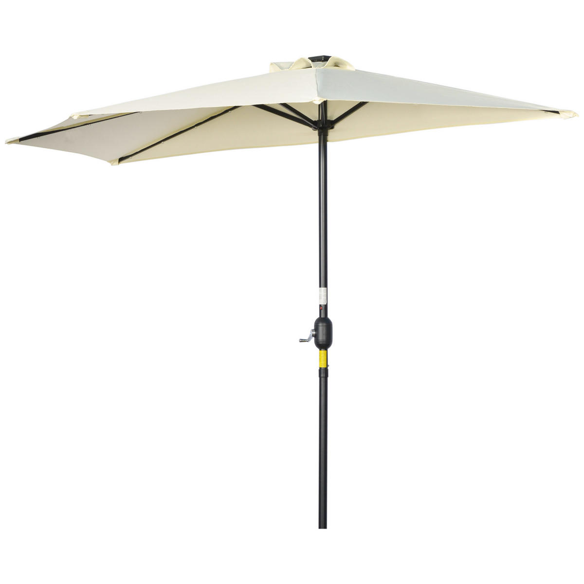 SONNENSCHIRM DE-05576 Halbrund mit Solar-LEDs, Handkurbel Beige - Beige, Textil/Metall (135/270cm) - ComfortXL