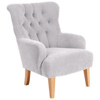 SESSEL Kaiya Bezug Veloursstoff Buche natur / silber - Hellgrau, Kunststoff (71/97/82cm) - 58aufmkessel