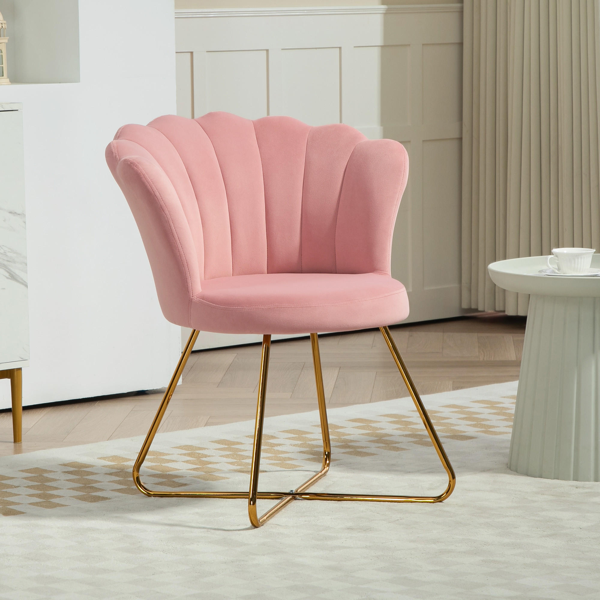 SESSEL mit Rückenlehne, Rosa - Rosa, Metall (64/80/69cm) - HOMCOM